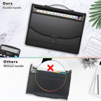 Accordion File Organizer with Handle,13 Pockets Expanding File Folder for Paper/Document/Bill,Portable Filing Box,Visible Window,Quick Search,Expandable Bottom,Large Capacity,A4/Letter Size