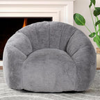 Giant Bean Bag Chair, Oversized BeanBag Couch for Adults, Large Bean Bag Sofa Chair with Filler, Shell-Shaped Floor Chair Soft & Cozy Couch with Back Support for Bedroom Living Room Dorm Apartment