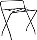 Kings Brand Furniture - Metal Foldable Luggage Rack, Suitcase Stand with Back, Black