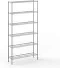 14" Deep x 48" Wide x 96" Height Wire Shelving Kit | 6-Tier | NSF Commercial Storage Rack Unit