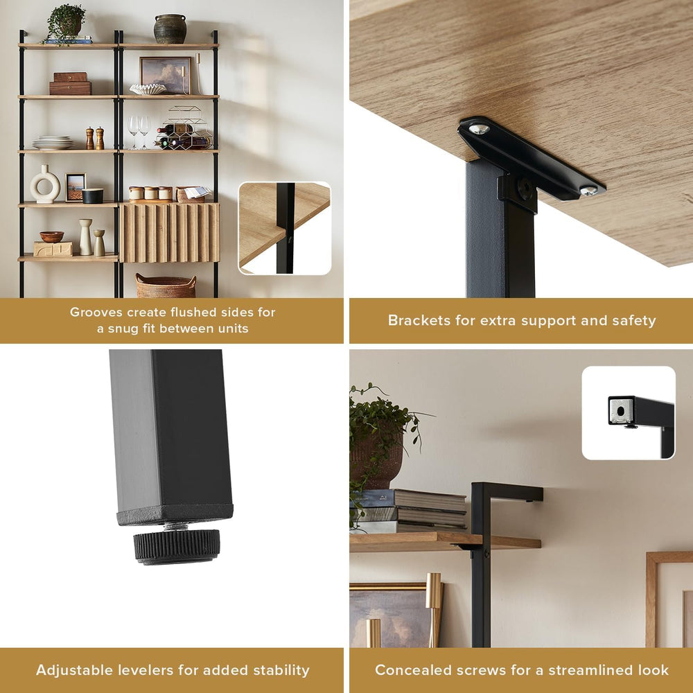 mopio Norwin Ladder Book Shelf, Wall-Mount Storage Rack, Wall Bookshelf, Farm...