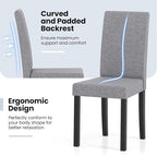 Giantex Upholstered Dining Chair Set of 2, Mid Century Modern Fabric Kitchen Chairs with Rubber Wood Legs, Thick Padded Seat, High Back, Side Armless Chairs for Living Dining Room (Gray)