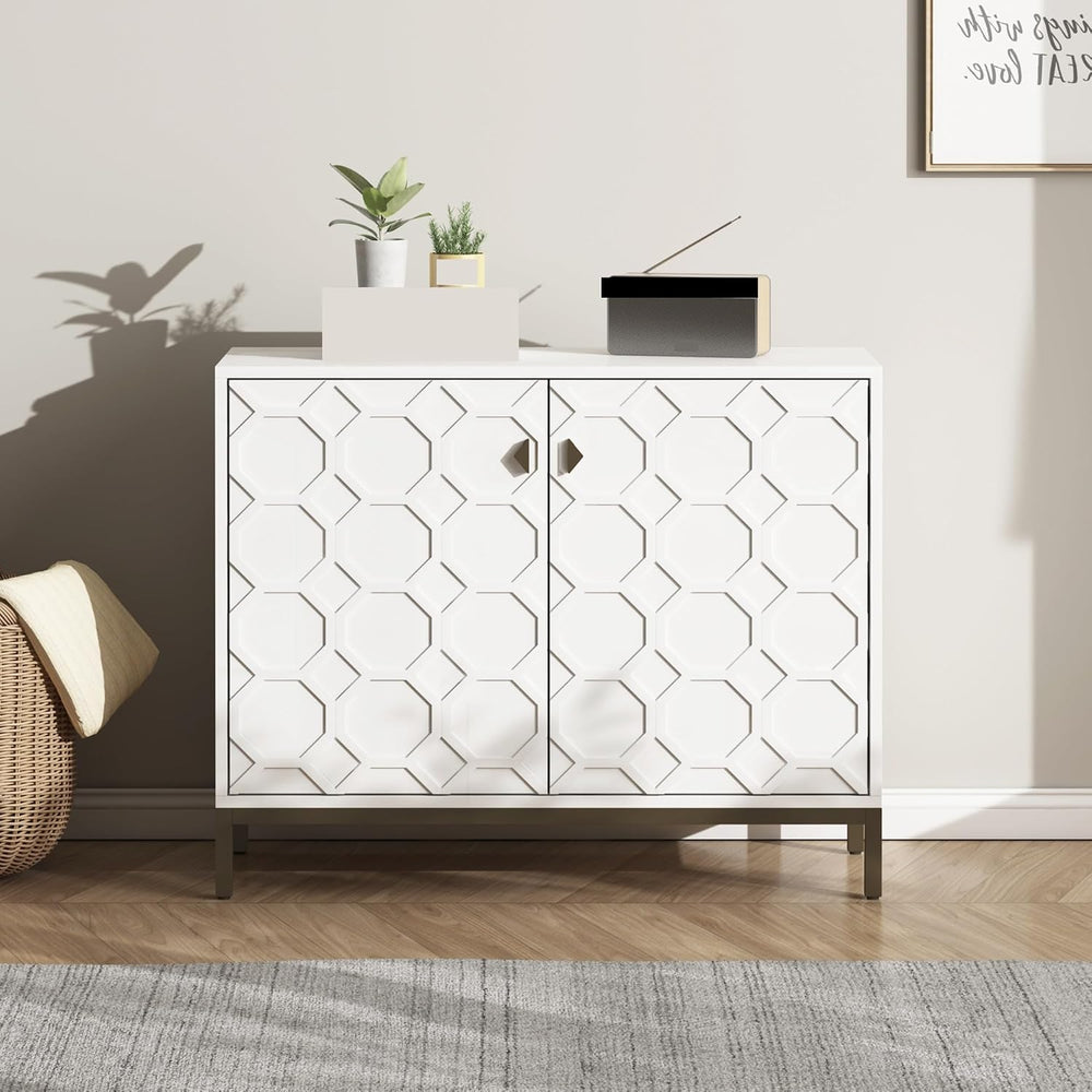 Modern Accent Home Cabinet, Shoe Storage Cabinet with Shelves, for Living Roo...