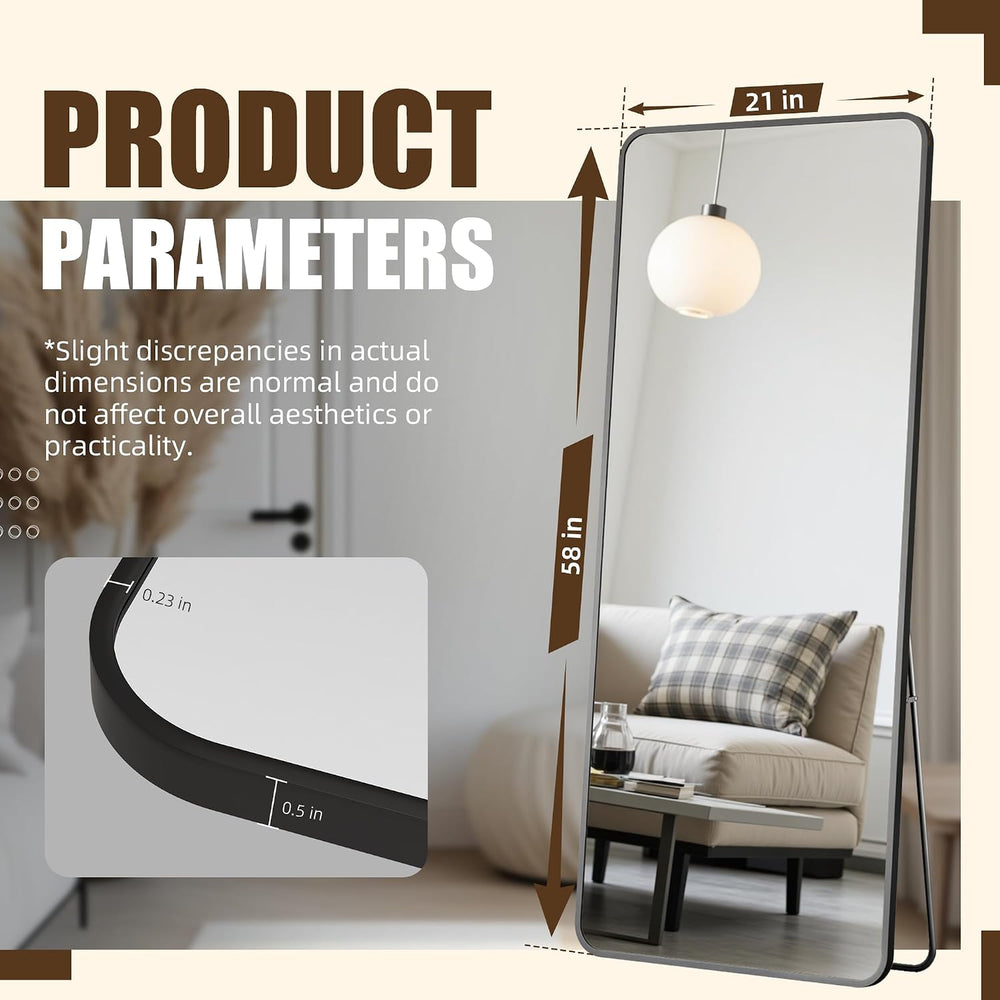 Antok Over The Door Mirror Full Length, 58'' x 21''Wall Mount...