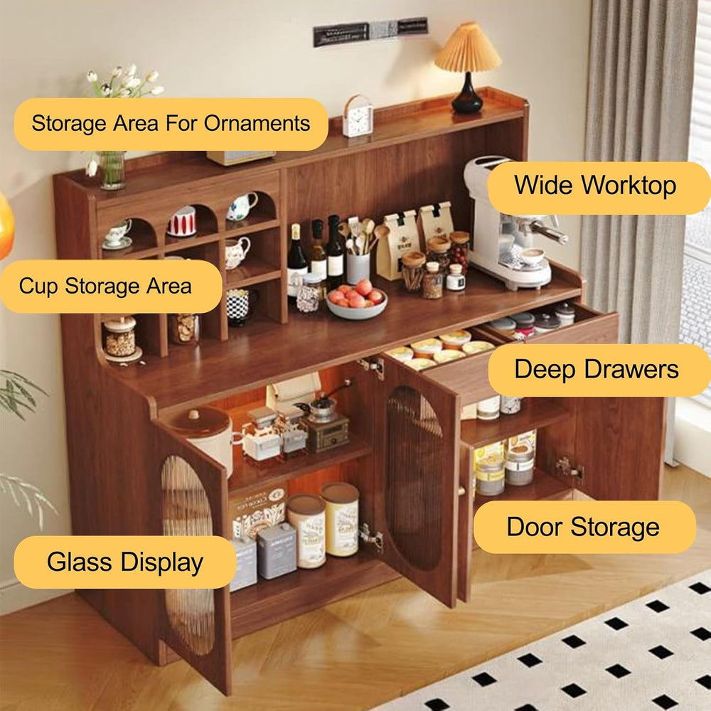 Kitchen Pantry Storage Cabinet, Tall Kitchen Storage Hutch Cabinet, Sideboard...