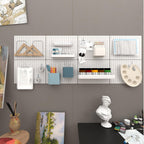 Peg Board,4 Pack Metal Peg Board Panels,White PegBoard Wall Organizer,16"x12" Small Tool Pegboard for Walls,Tools,Garage,Office,Kitchen