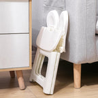 Kids Folding Chair Plastic Foldable Step Stool with Rabbit Ear Back Support for Living Room Kitchen Bathroom