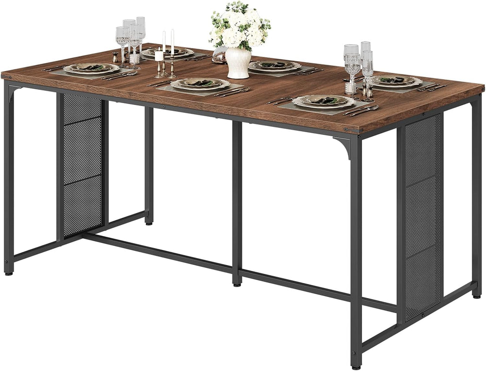 YATINEY Dining Table for 6-8, 63" Large Kitchen Table, Industrial Dining...
