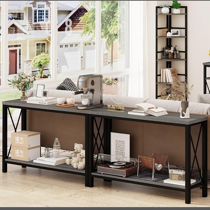 BON AUGURE Console Tables for Living Room, Industrial Couch Table Behind Sofa...