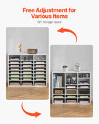 VEVOR Literature Organizer, 24 Compartments Office Mailbox with Adjustable Shelves, Wooden Mailbox Sorter Medium Density Fiberboard Office Home Classroom Storage for Files, Documents, Papers, White