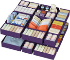 DIMJ Drawer Organizer Clothes - 20 Pack Closet Drawer Organizer Bins for Baby Clothes Storage, Fabric Dresser Organizer for Nursery Bedroom, Foldable Small Drawer Dividers for Underwear Socks