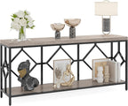 Tribesigns 71 Inch Extra Long Sofa Table, Narrow Long Sofa Console Tables Behind Couch Table with Open Storage Shelf