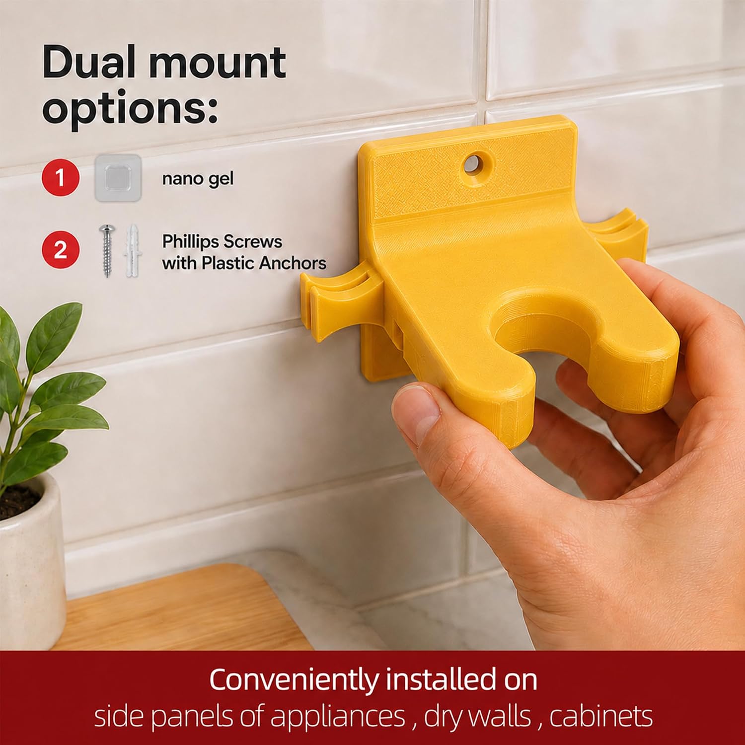 Wall Mount Holder for LifeVac Emergency Suction Device, Dual Mount Options Quick Choking Rescue Access, Yellow (Device Not Included)