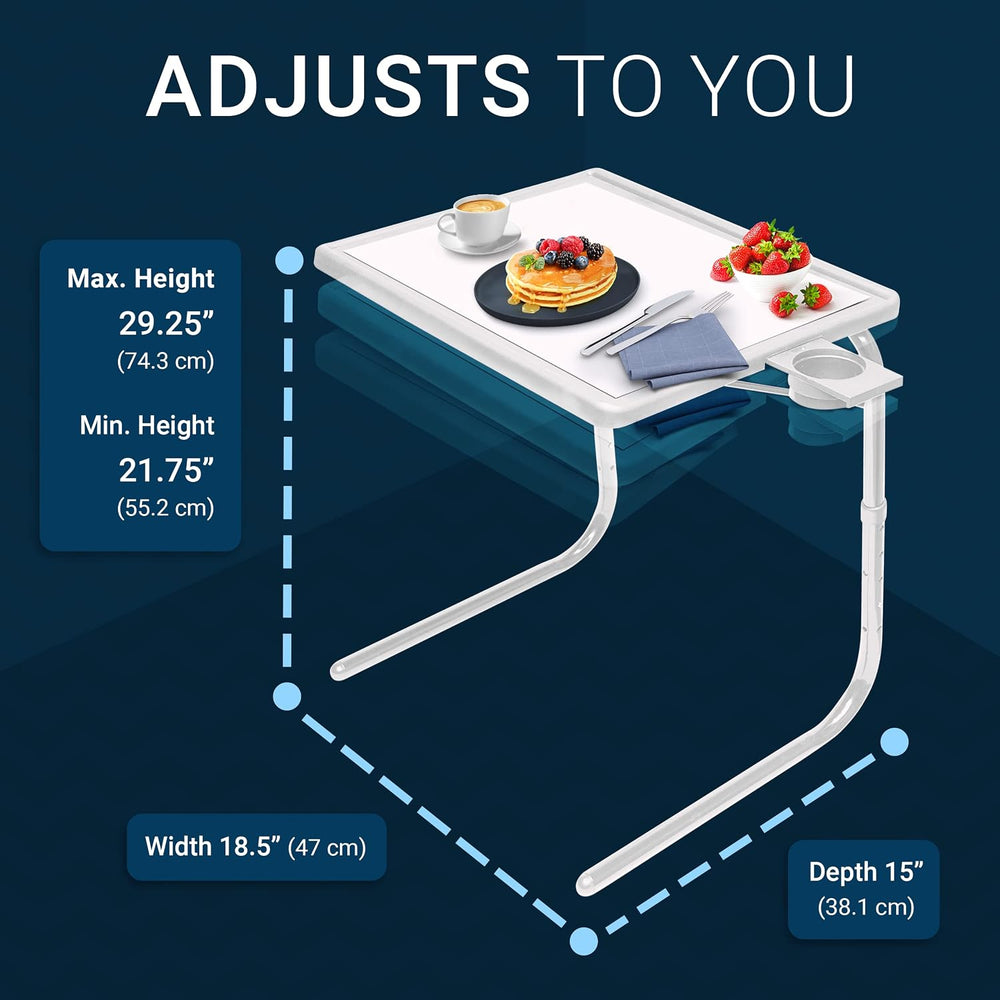 Table-Mate TV Tray Table | Portable Desk Folding Dinner Tray, Couch Table Tra...