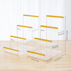 2 Pack 3-Tier Purse Display Stands, Acrylic Wallet Holder Risers Stand, 2-Inch Spacing Clear Clutch Rack Handbag Display Shelf, 4MM Thick Counter Wallet Organizer for Figure Sunglasses Retail Vendor
