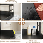 Washer Dryer Countertop with Shelf, 23.62″D x 23.62″W x 16.57″H, Countertop for Washer and Dryer Top with Non-Slip Pads and Edge Rails, Laundry Room Storage and Organization(Black)