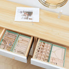 ProCase Stackable Jewelry Organizer Trays for Drawers, Jewelry Drawer Inserts Container Display Case Storage for Earring Necklace Rings Bracelet with Removable Dividers -Mint, 4 Layers