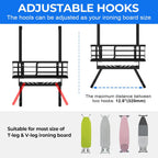 TJ.MOREE Over The Door/Wall Mount Ironing Board Hanger, Laundry Room Iron and Ironing Board Caddy Storage for Water Mister, Fabric Sprays, Laundry Detergent