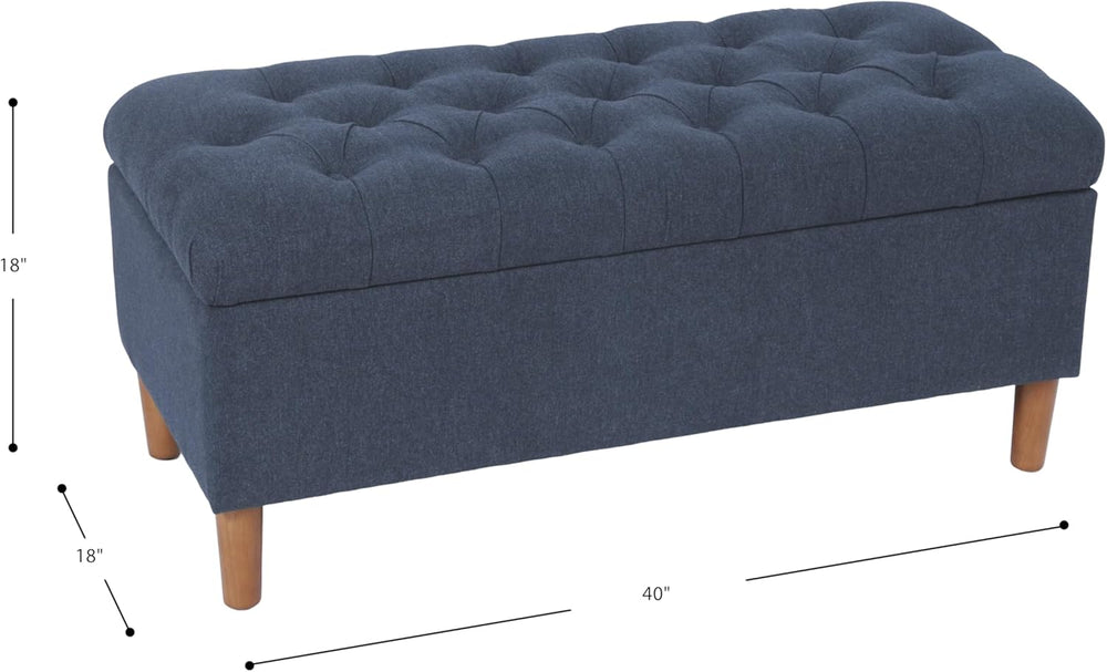 Homepop Home Decor | Tufted Ainsley Button Storage Ottoman Bench with Hinged ...