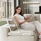 130" Modern Modular L Shaped Couch, Sectional Couches for Living Room, Deep Seat Cloud Couch, No Assembly Required Sleeper Sofa, Boneless Couches with Armrests, White