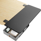 Desk Extender Tray, 28" x 12" Clamp On Desk Shelf, Desk Extension with Storage Drawer, Table Desk Arm Rest, Clamp On Keyboard Tray for Office and Home, Workstation Organizer, Large, Black