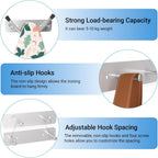 Ironing Board Holder Wall Mount, Ironing Board Hanger for Y or T Shaped, Laundry Rooms Stainless Steel Iron Board Hook with Adjustable Hooks