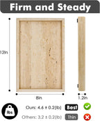 Real Natural Travertine Tray for Bathroom, Vanity, Kitchen and Desktop, Rectangle Genuine Travertine Stone Tray for Jewelry, Cosmetics, Candles, Lotion, Perfume and Home Decor