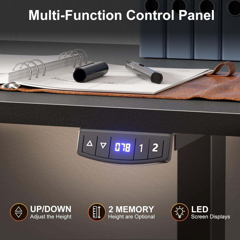 Korfile 63" L Shaped Standing Desk Height Adjustable Memory Presets Black