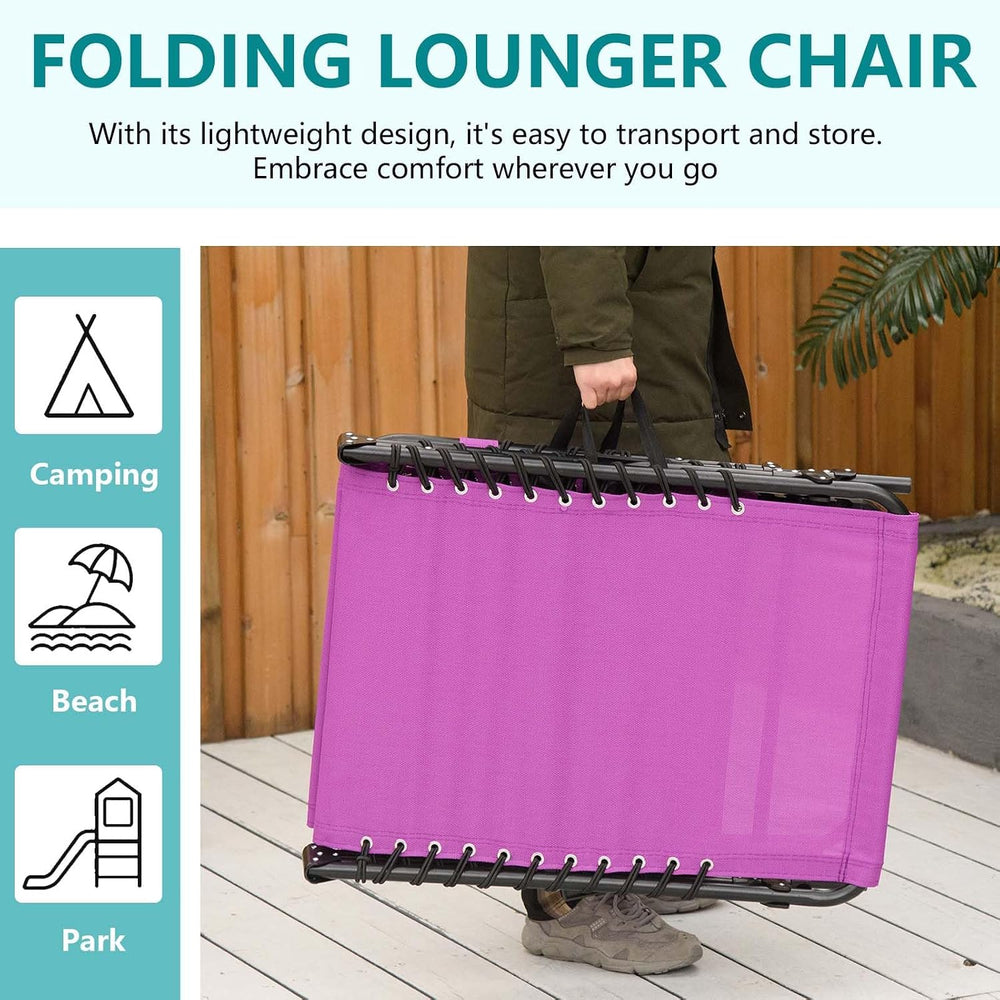 Outdoor Sun Tanning Chair Folding, Heavy Duty Adjustable 4-Position Folding L...