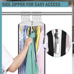 MISSLO 10" Gusseted All Clear Garment Bags for Hanging Clothes 40"+60" Suit Bags for Closet Storage Dresses Protectors for Shirts, Coats, Gowns, 3 Packs