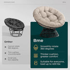 Bme 40" Ergonomic Wicker Papasan Chair