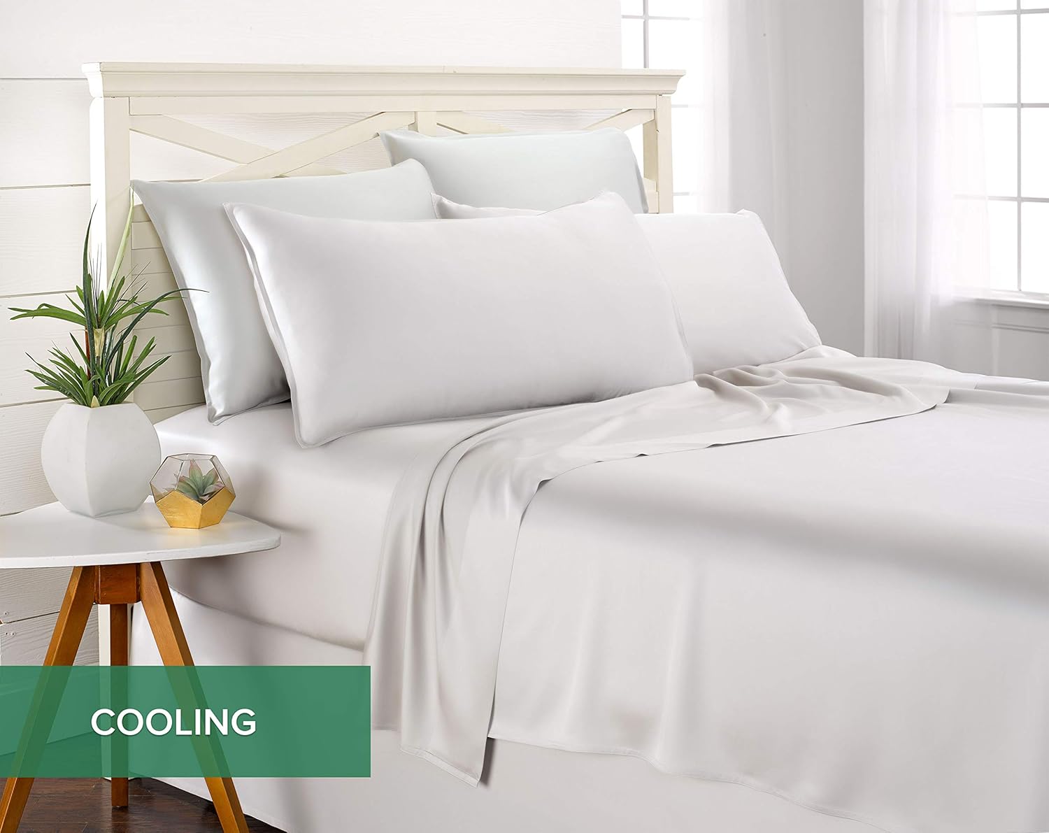 King Pillowcases by Pure Bamboo - Genuine 100% Organic Viscose Derived from Bamboo, Luxuriously Soft & Cooling, Double Stitching, Envelope Closure (2 King Pillowcases, White)