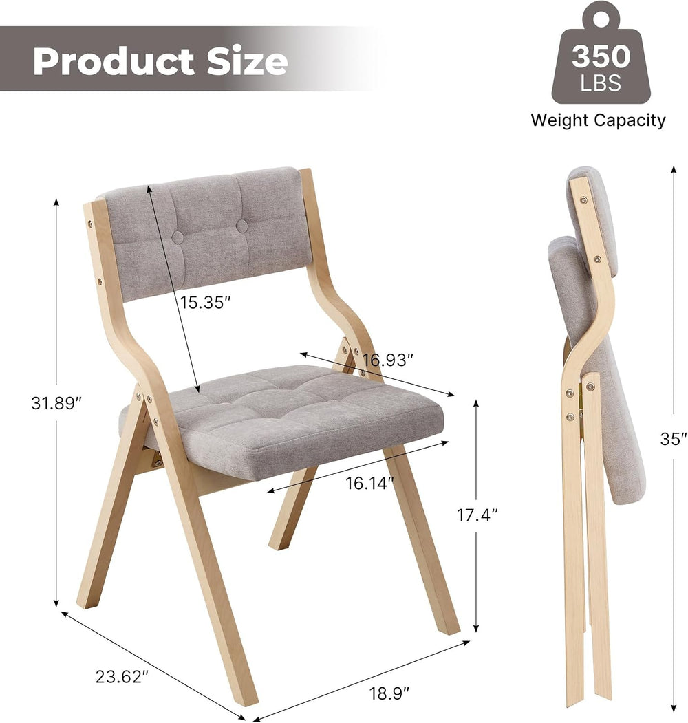 2-Pack Folding Dining Chairs with Cushion,Padded Foldable Dining Chairs,Porta...