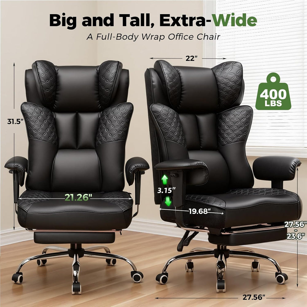 GTPLAYER Big and Tall Office Chair Wide Ergonomic Gaming Chair with Deluxe Em...