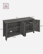 VASAGLE LIRY Collection - Storage Cabinet, Buffet Cabinet, Sideboard, Credenza, with Adjustable Shelves, for Living Room, Entryway, Antique Charcoal ULSC381T04