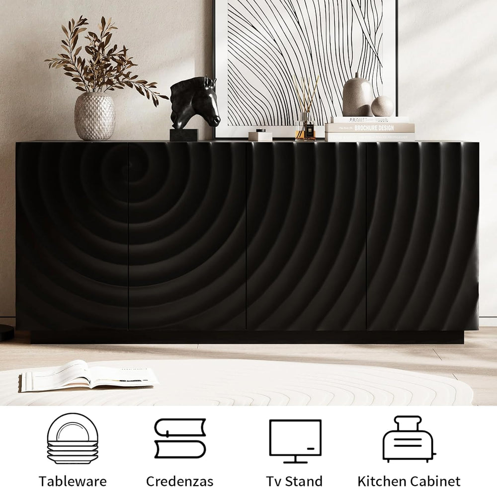 LKTART 59" Sideboard Buffet Cabinet with Storage, 4 Doors Modern Accent ...
