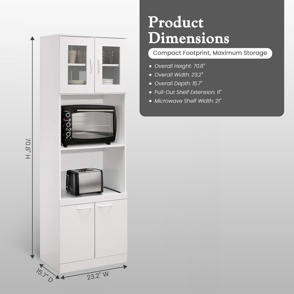 Kings Brand Furniture - Danbury Tall Kitchen Pantry, Microwave Storage Cabine...