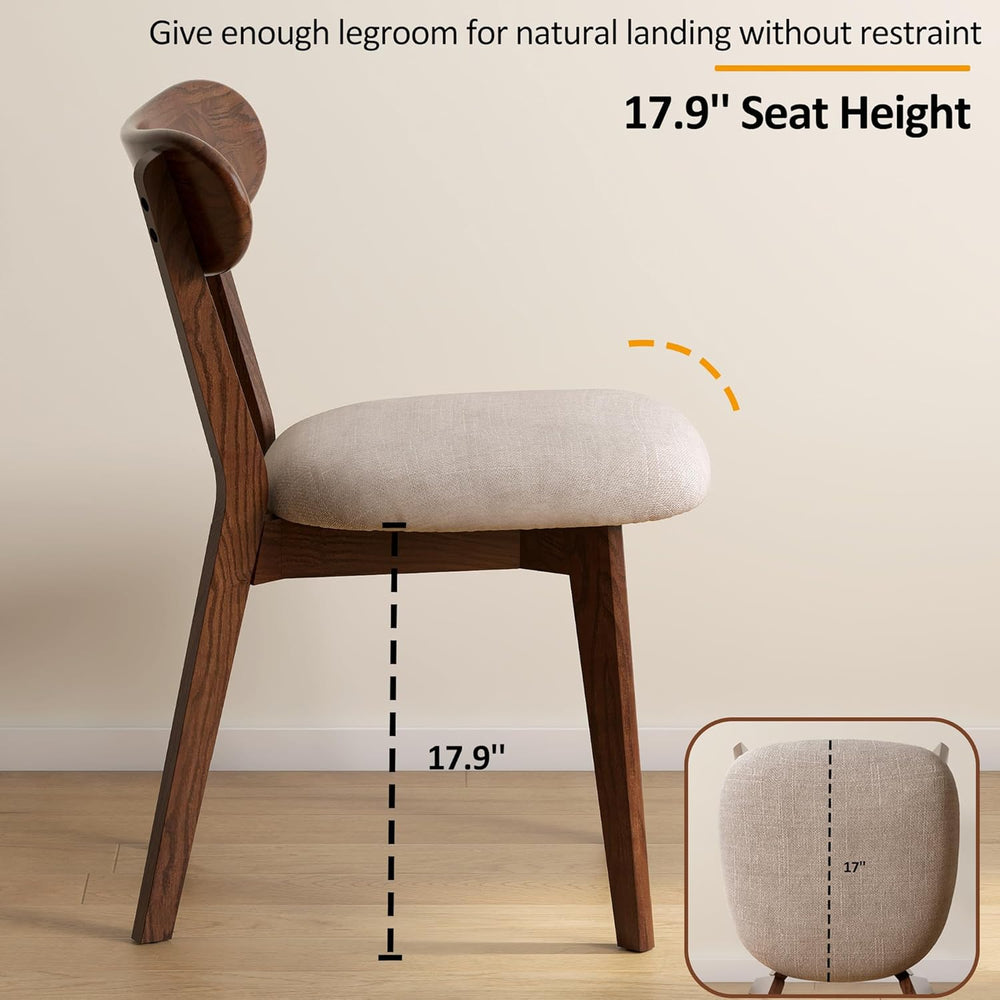 Modern Solid Wood Dining Chair Set of 8, Kitchen Dining Room Chair with Uphol...