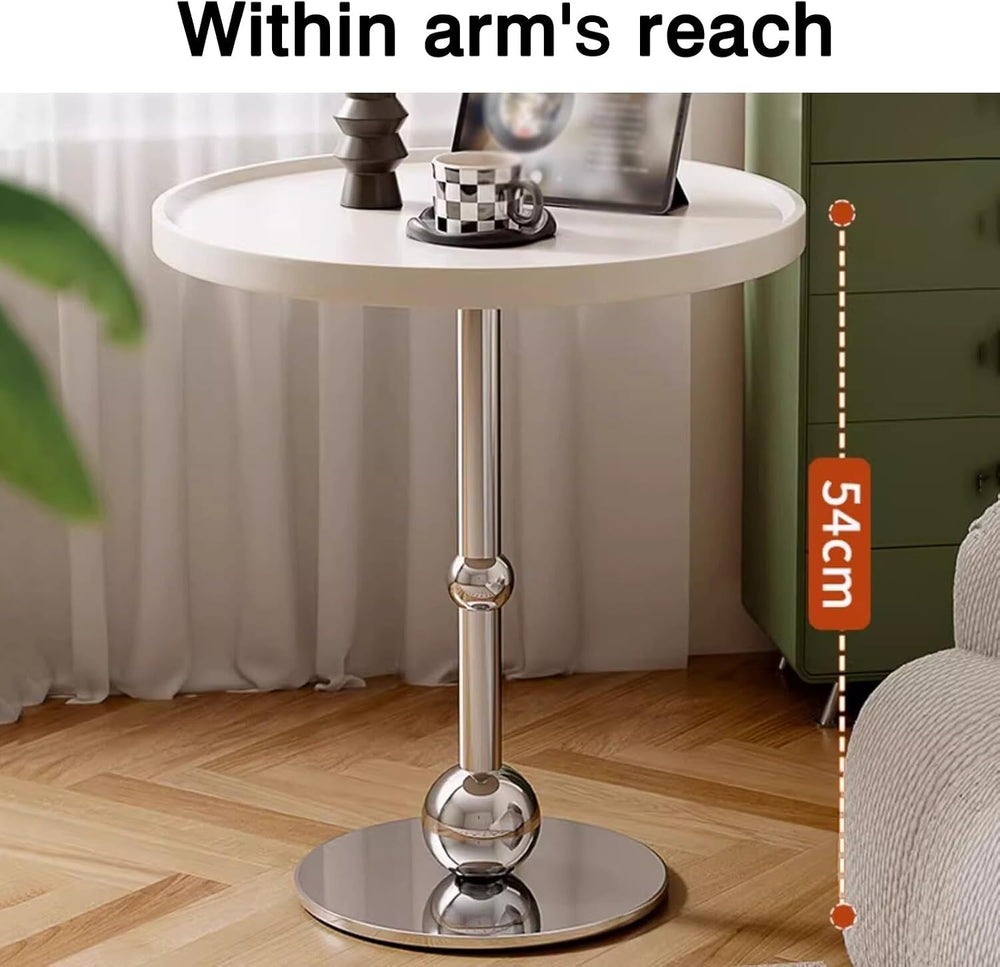 Bedside Table; Glass Coffee Table/Side Table with Stainless Steel Base—Suitab...