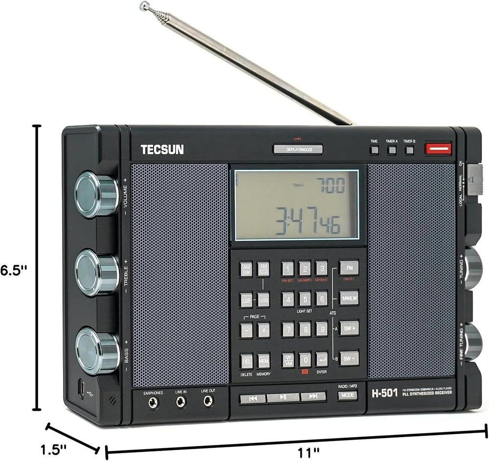 Tecsun H501 Digital Worldband AM/FM Shortwave Longwave Radio with SSB Recepti...