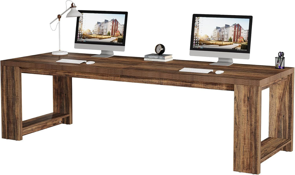 Tribesigns Two Person Desk, 86.6-Inch Extra Long Computer Desk, Two Person Do...