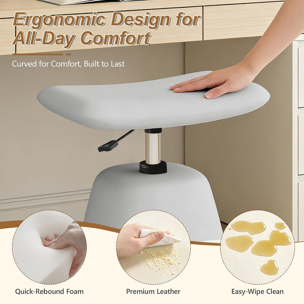 JPBSTO Small Ottoman Footrest, Modern Vanity Stool Chair Adjustable Height, U...