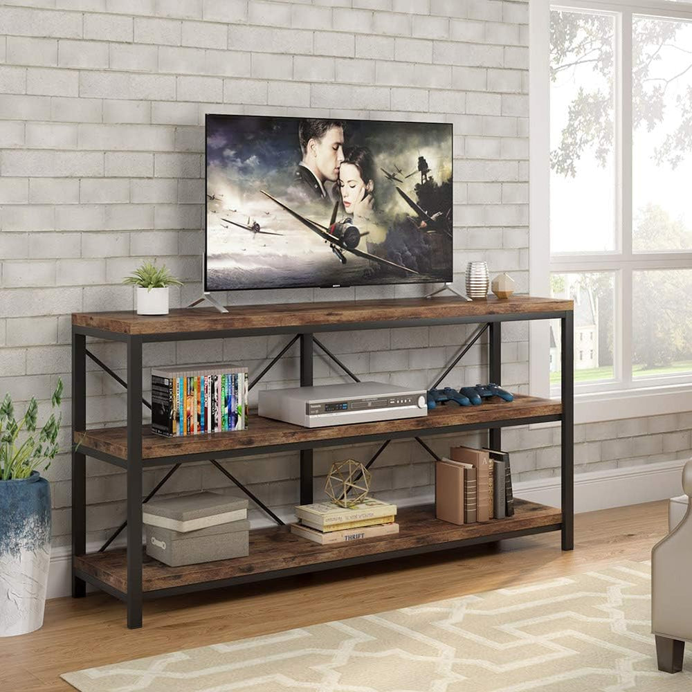 Tribesigns 55 Inches Long Sofa Table with Storage Shelves, 3 Tiers Industrial...