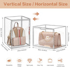 4 Packs Clear Handbag Storage Organizer for Closet, Acrylic Display Case for Purse Handbag, Stackable Purse Organizer Storage Box with Magnetic Door for Wallet Book Toys Collectibles