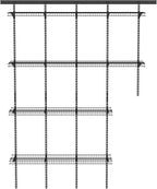 ClosetMaid MaxLoad Heavy Duty Wall Shelf Kit for Garage, 6 – 10 Ft., Adjustable ShelfTrack Wire Shelving, Black Finish