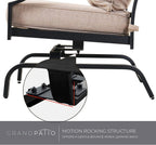 Grand Patio Outdoor Rocking Chairs - Motion Chairs Set of 2, Patio Seating with Olefin Cushions, Beige