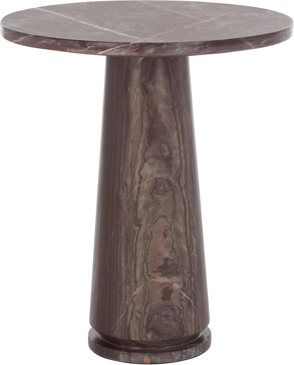 SAFAVIEH Furniture - Valentia Tall Marble Accent Table - Maroon - Marble Top ...