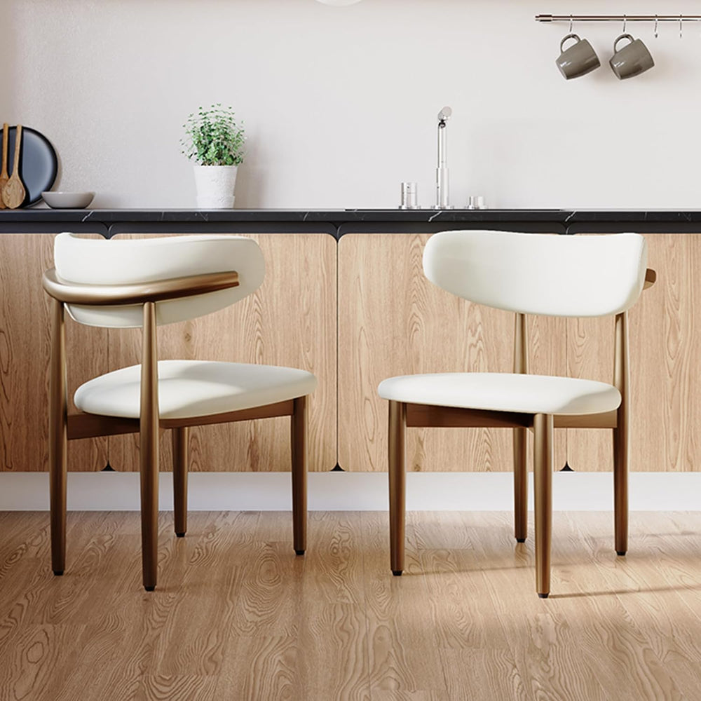 POVISON Modern Dining Chairs Set of 2, Armless PU Leather Dining Chair with P...