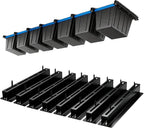 Heavy Duty Garage Ceiling Storage Rack System, Overhead Bin Slide Track Rails for 7 Bins (8 Pack), Adjustable Tote Hanger, 176 Lbs Capacity Steel