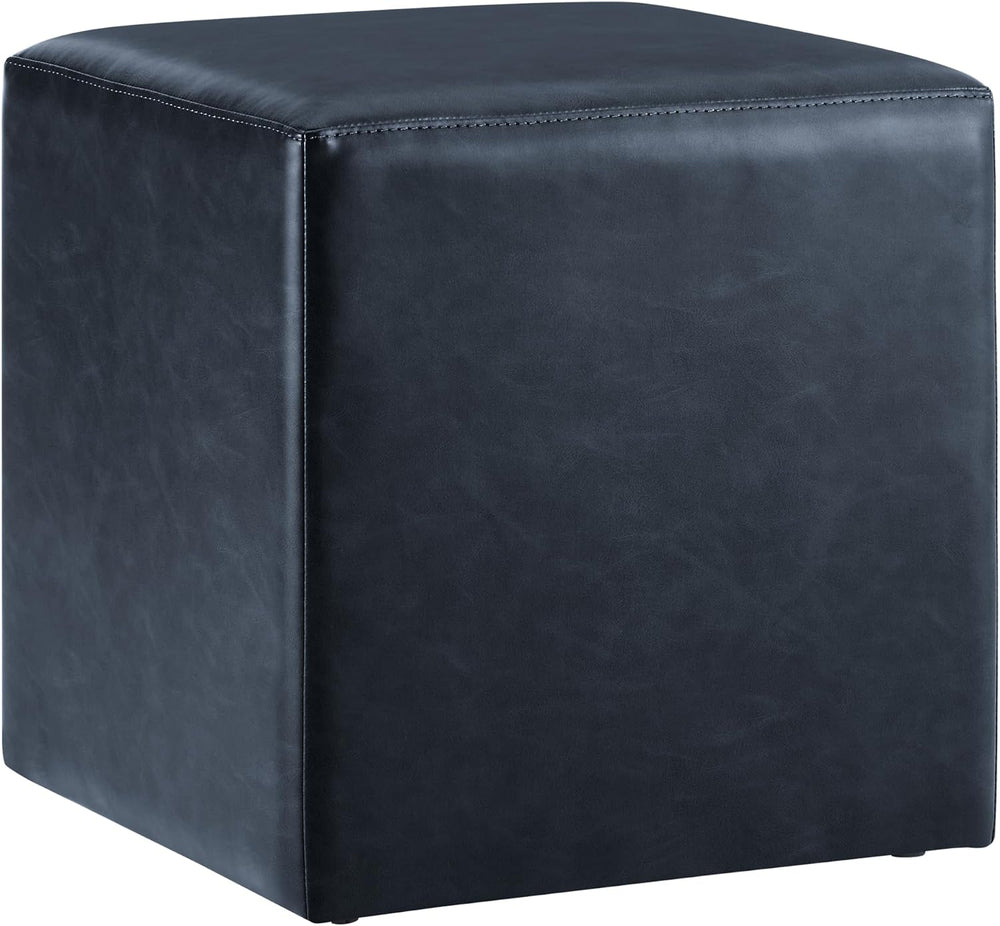 Studio Living® 18” Warren Ottoman Square Faux Leather Bench, Stationary Ottom...